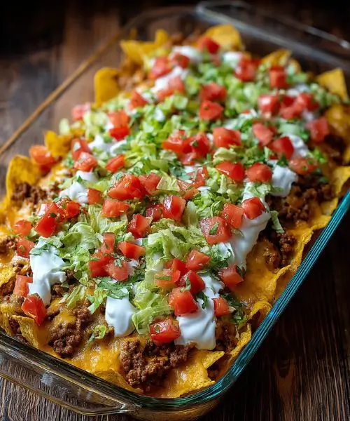 Loaded Beef Nacho Casserole