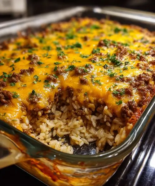 Cheesy Taco Rice Casserole