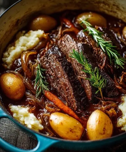 ShrimpAndBeef Slow Braised Beef and Potatoes