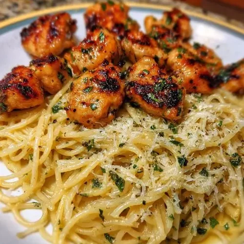 Chicken Bites over Parmesan Spaghetti 2