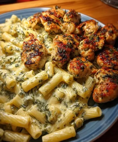 Italian Herb Chicken Penne with Alfredo Sauce