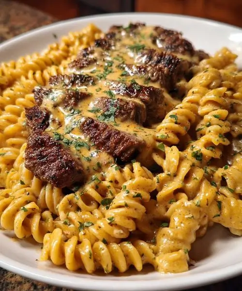 The Best Butter Steak and Cheddar Rotini
