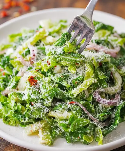 parmesan chopped salad with romaine and lemon dressing