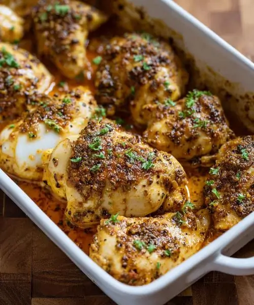 Cowboy Butter Chicken baked in herb garlic butter sauce